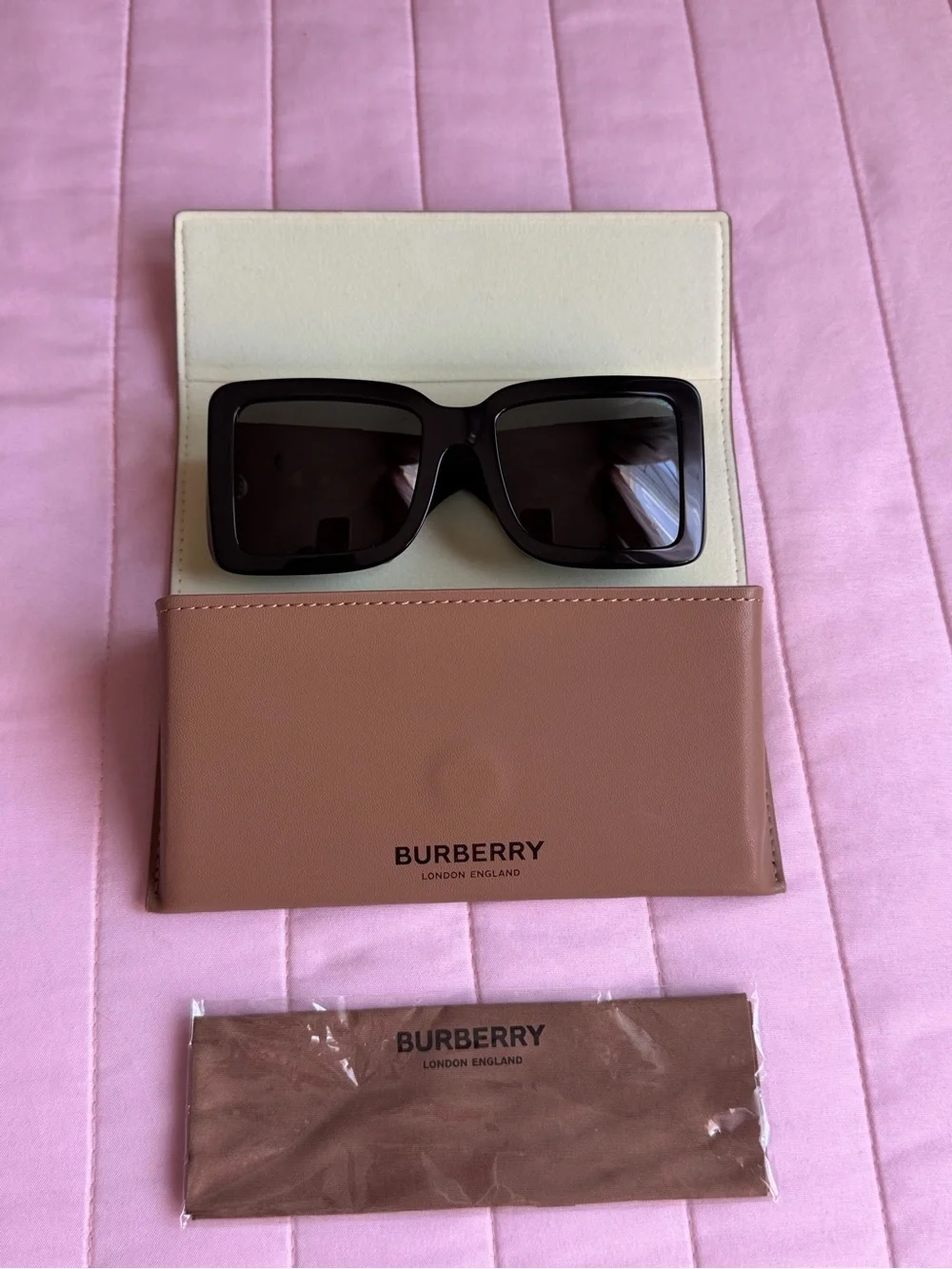Burberry Black Oversized Square Sunglasses women authentic